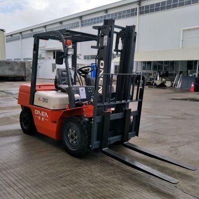 12 Months Adjustable Onen Iron Pallet and Plastic Film Truck Diesel Forklift