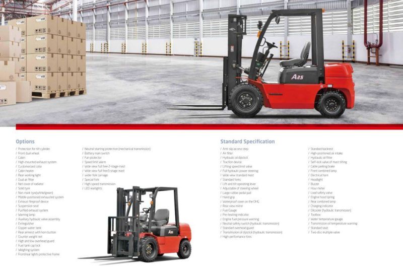 Hangcha Fork Lift 2t 3t 3.5t 3.8t Diesel Forklift Truck for Sale