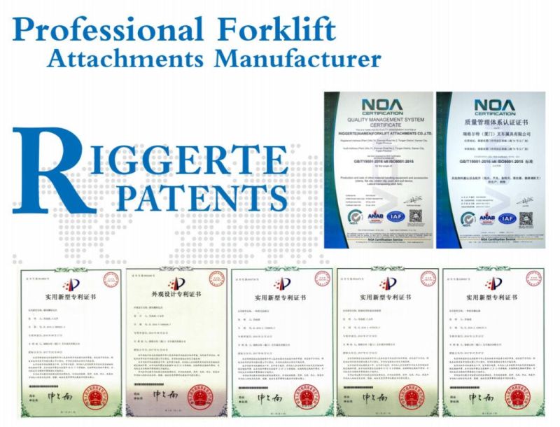Riggerte′ S Forklift Attachments 1.6t Rotating Fork Clamp Material Handling Equipment"