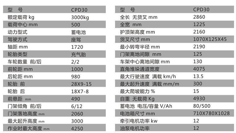 Cpd-30 Electric Forklift