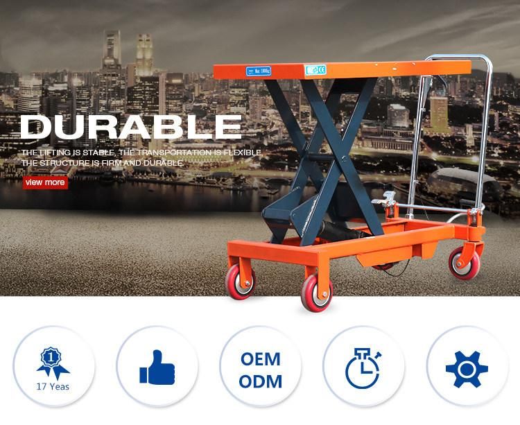 Advanced Technology Hydraulic Scissor Lift Table/Lifting Platform Manual Lifter with Wheels in Lift Tables