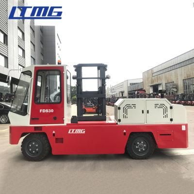 Ltmg China Diesel Forklift 3 Ton Side Lifting Forklift Truck with Closed Cabin