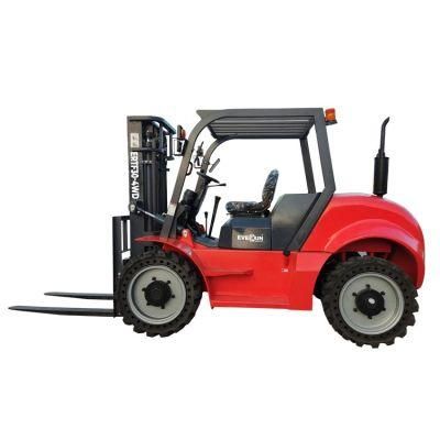Hot Sale New Product EVERUN EPA CE ERTF30-4WD 3ton counter balance warehouse home new bucket small diesel rough terrain forklift
