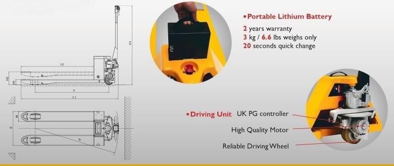 Walkie Small 1.5t 1500kg 2tons Mini Electric Pallet Truck