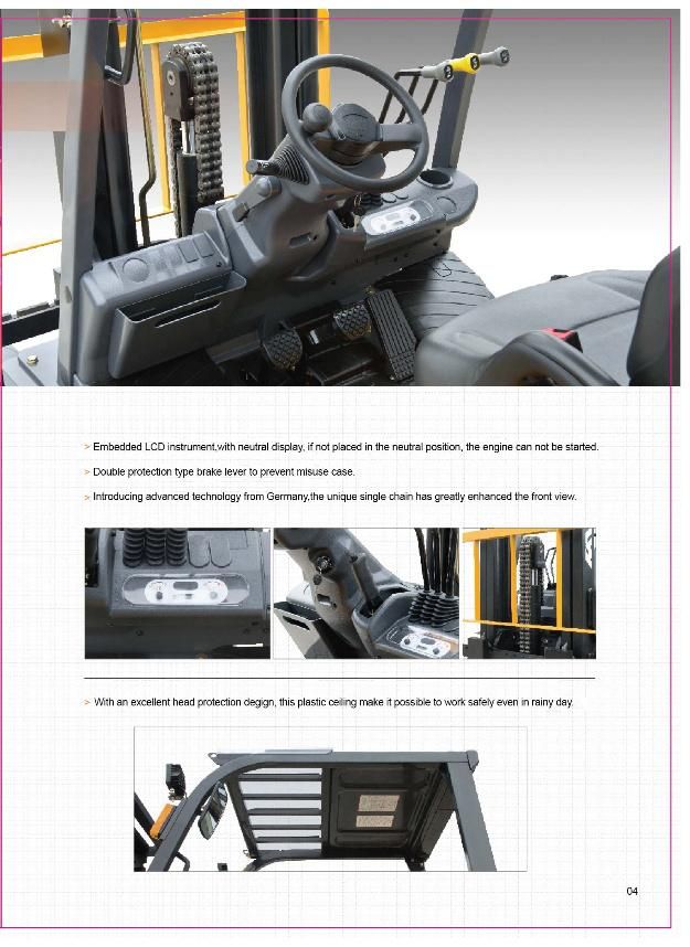 Good Performance 4 Ton Diesel Forklift with Optional Attachment