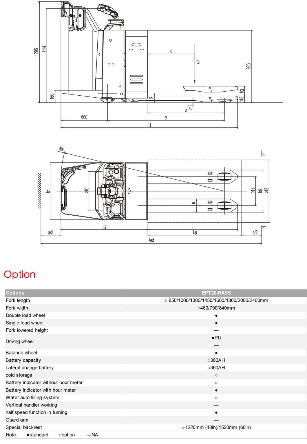 2.0t Electric Pallet Truck Fits International Safety Standard