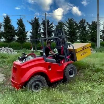 Hot Sale 3ton Rough Terrain off Road Forklift Truck 4WD Brand Engine 4X4 Forklift for Sale