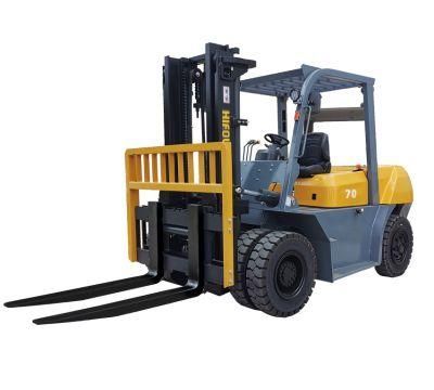 7ton Heavy Construction Outdoor Using Full Free Lifting Diesel Forklift