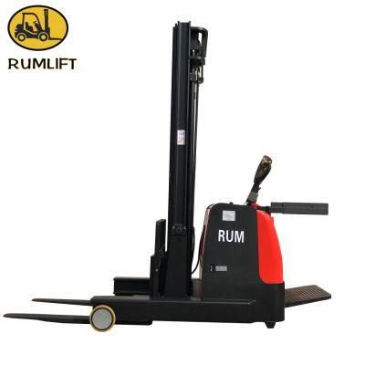 1000kg Electric Reach Stacker with Lifting Height 1.6 M to 7 M