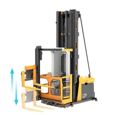 Rail Guide 1.6t Man-up Electric Vna Forklift with 10.5m Lifting Height Vue116s