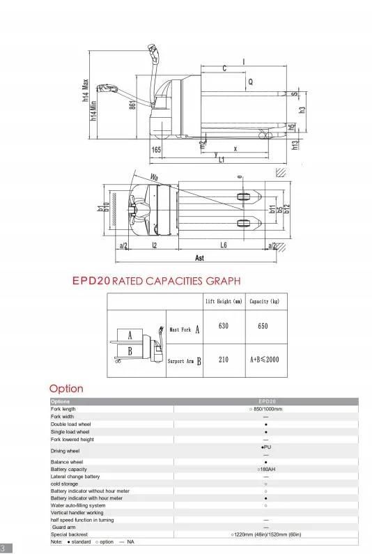 Nice Price Electric Stacker 2 T