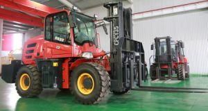 5ton Diesel Forklift Truck Four-Wheel Drive Cross-Country Forklift All-Terrain Forklift