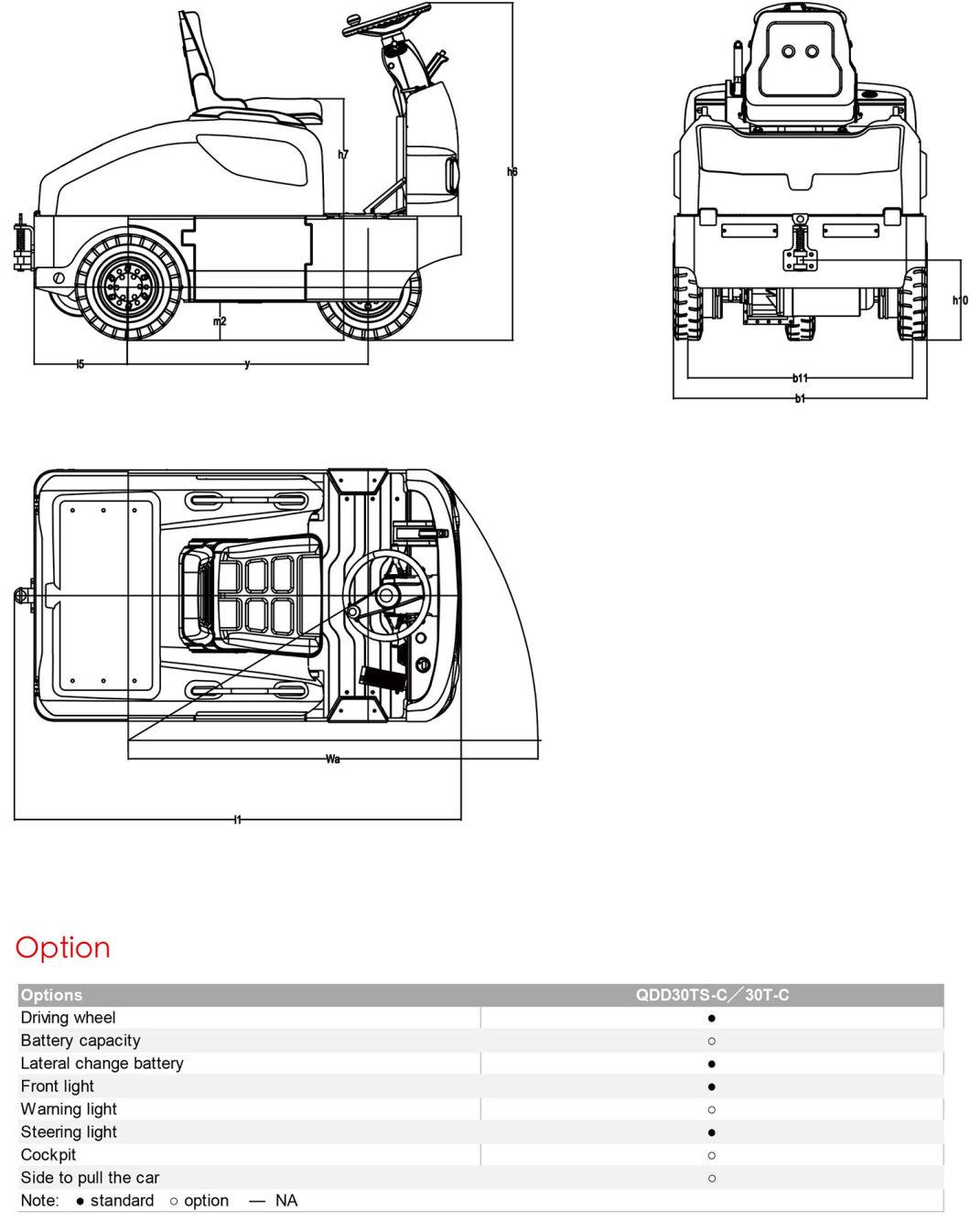 3.0 Ton Sit-on Type Electric Towing Tractor with EPS