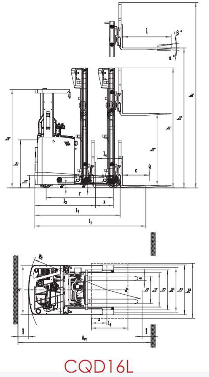 China Maufacturers New EPS 1600kg 1.6 Ton Heavy Duty Stacker Counterbalance/Electric High Reach Forklift Truck for Material Handling/Warehouse/Sales