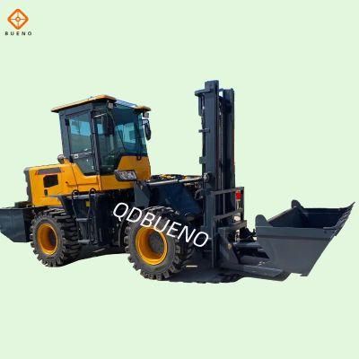Bueno Brand 4WD off Road Forklift 3 Ton 3.5 Ton 4 Ton 5 Ton Rough Terrain Forklift with Cabin