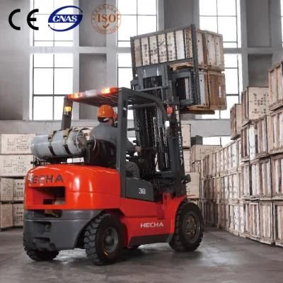 Hecha CE Certification Gasoline and LPG EU Stage V Engine Forklift Trucks with Side Shifter