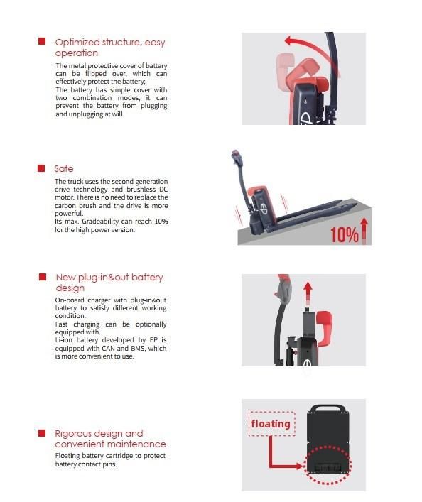 Big Capacity Electric Pallet Truck with Li-on Battery Epl185