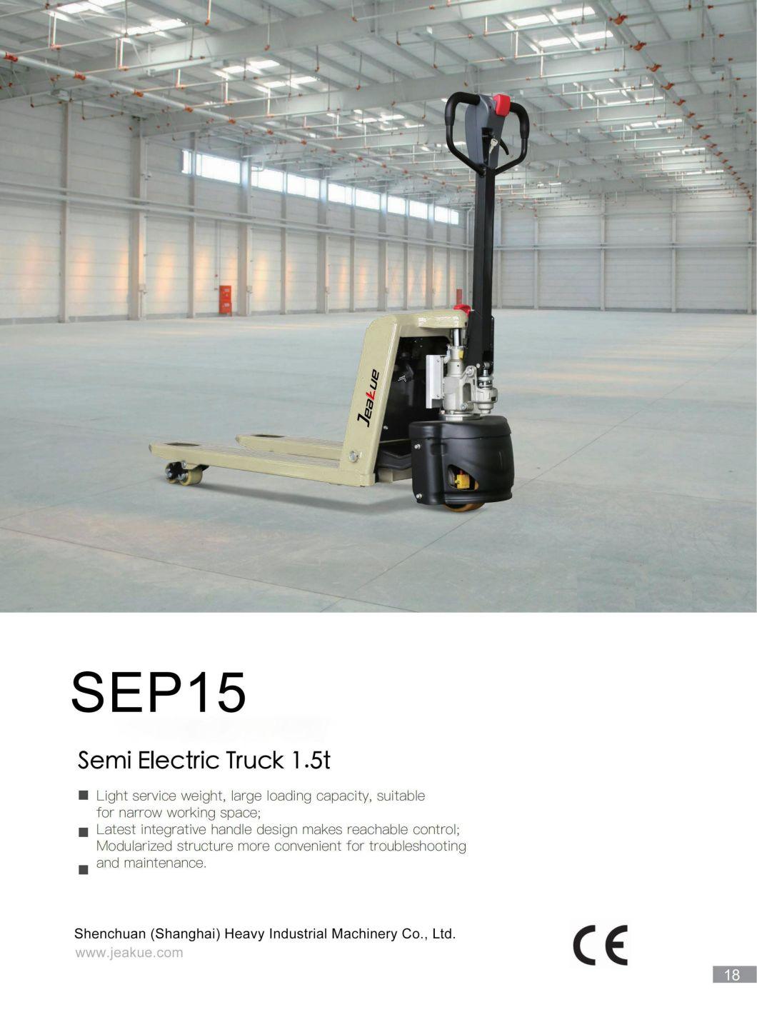 1.5t Semi Electric Pallet Truck Hand Pallet Truck Electric 1500kg