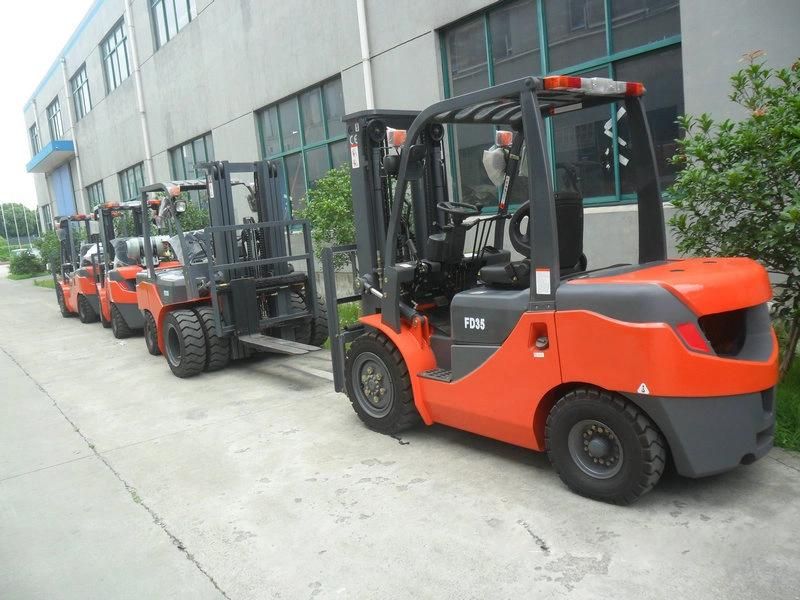 Double Tyre Front Optional 3.5ton Loading Capacity Diesel Forklift
