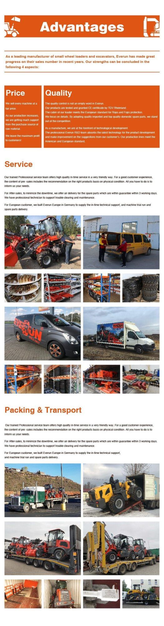 OEM ODM Everun EREF750 750kg Agricultural Machinery Electric Forklift with High Quality