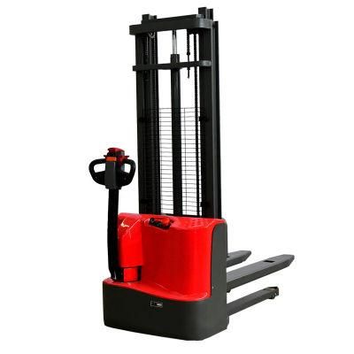 Portable 1.6m 1500kg 33000lbs Hydraulic Walkie Full Electric Stacker with Small Turning Radius for Short Distance