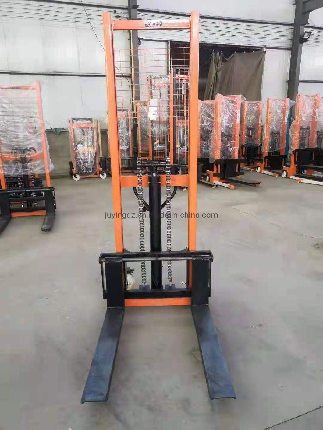 1 Ton 1.6m Lifting Height Hand Operated Stacker Hydraulic Transpallet