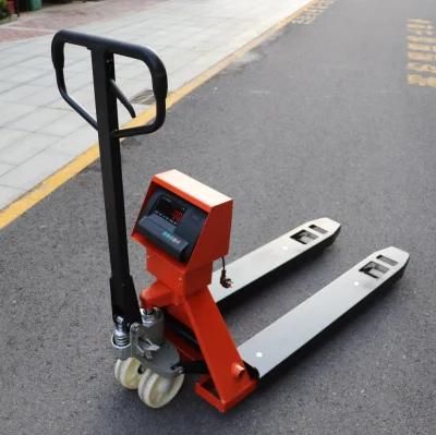 2t 2000kg 3t 3000kg Integrate Hydraulic Pump Weighting Indicator Electronic Scale Balance Hand Manual Pallet Lifter