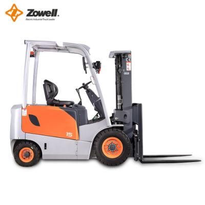 Zowell 2.5ton 3ton 3.5ton AC Motor All Terrain 5m 6m Electric CE Certificate Forklift Truck Pallet Lifter