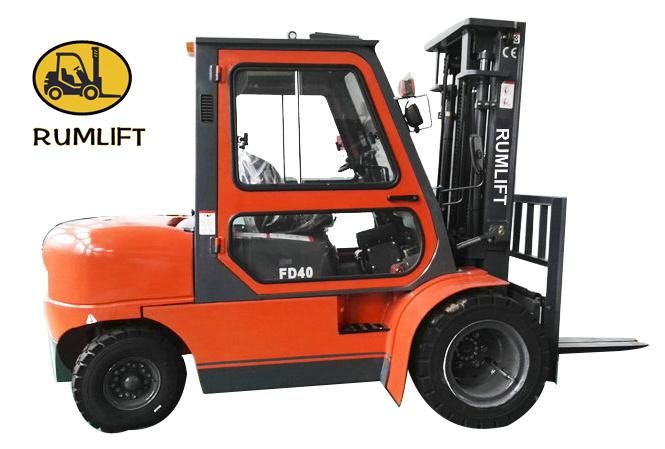 4 Ton Diesel Forklift with Double Mast Forklift Made in China