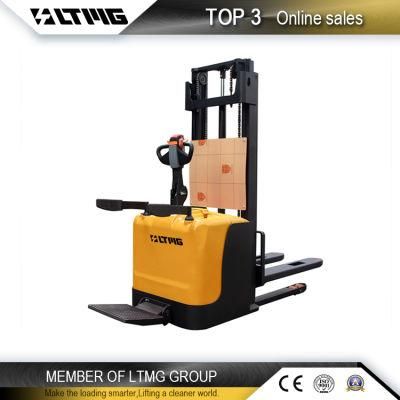 Battery Power Hydraulic Standing Type Stacker Forklift 1 Ton 1.5 Ton 1.6 Ton 2 Ton Electric Pallet Truck Stacker for Sale