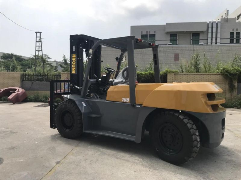 CE Export Spain Solid Tire 10t Heavy Diesel Forklift with Side Shift