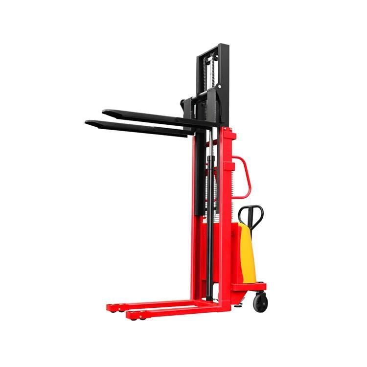 Electric Lifting Hydraulic Light Duty Fork Lift Type Forklift Half Pallet Stacker