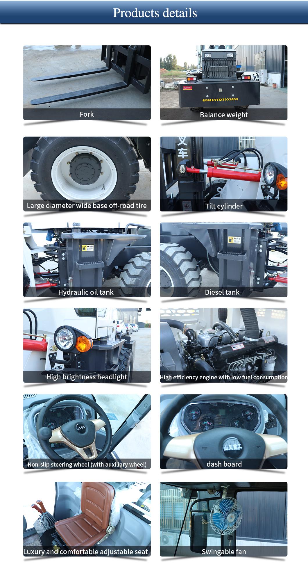 Chinese Machinery Supplier Four-Wheel Drive  Rough  Terrain Hydraulic off-Road Forklift
