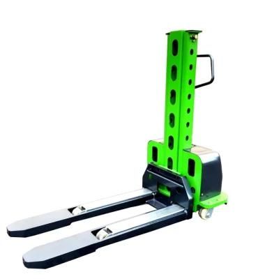 Self Lift / Loading 500kg Electric Fork Lift Stacker Battery Powered Man Lift