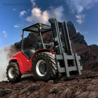 Hydraulic Lift Engineering Diesel Four Wheel Drive off Road 4X4 All-Terrain Rough Forklift 3ton for Sale