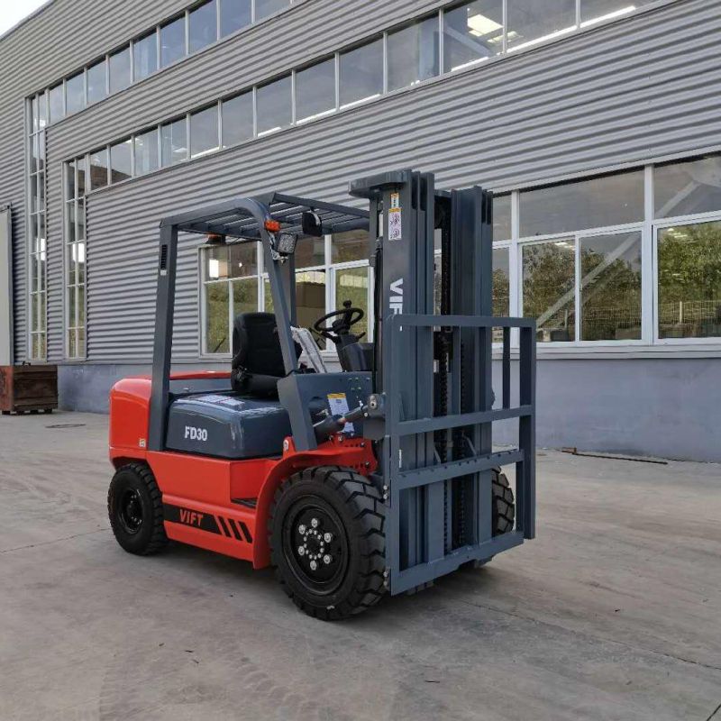 Best Selling Middle Size 3 Ton Construction Lifting Diesel Forklift with Japanese Engine Container Mast