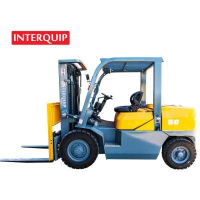 Interquip Small Size 5 Tons Diesel Forklift for Container Inside Use