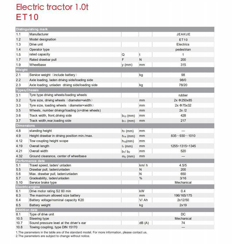 High Quality Electric Towing Tractor 1 T
