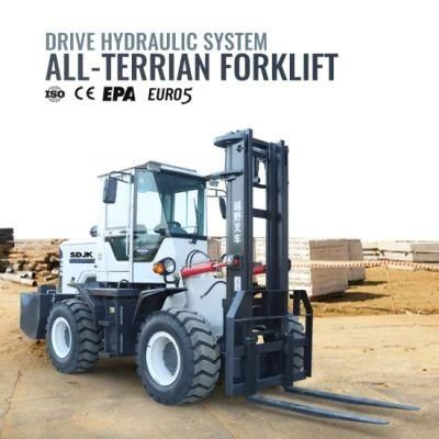 CE, EPA, Euro 5, ISO Approved 3 Ton 3.5 Ton 4 Ton 5 Ton 6 Ton off Road Outdoor 4X4 4WD 4 Wheel Drive Diesel All Rough Terrain Forklift