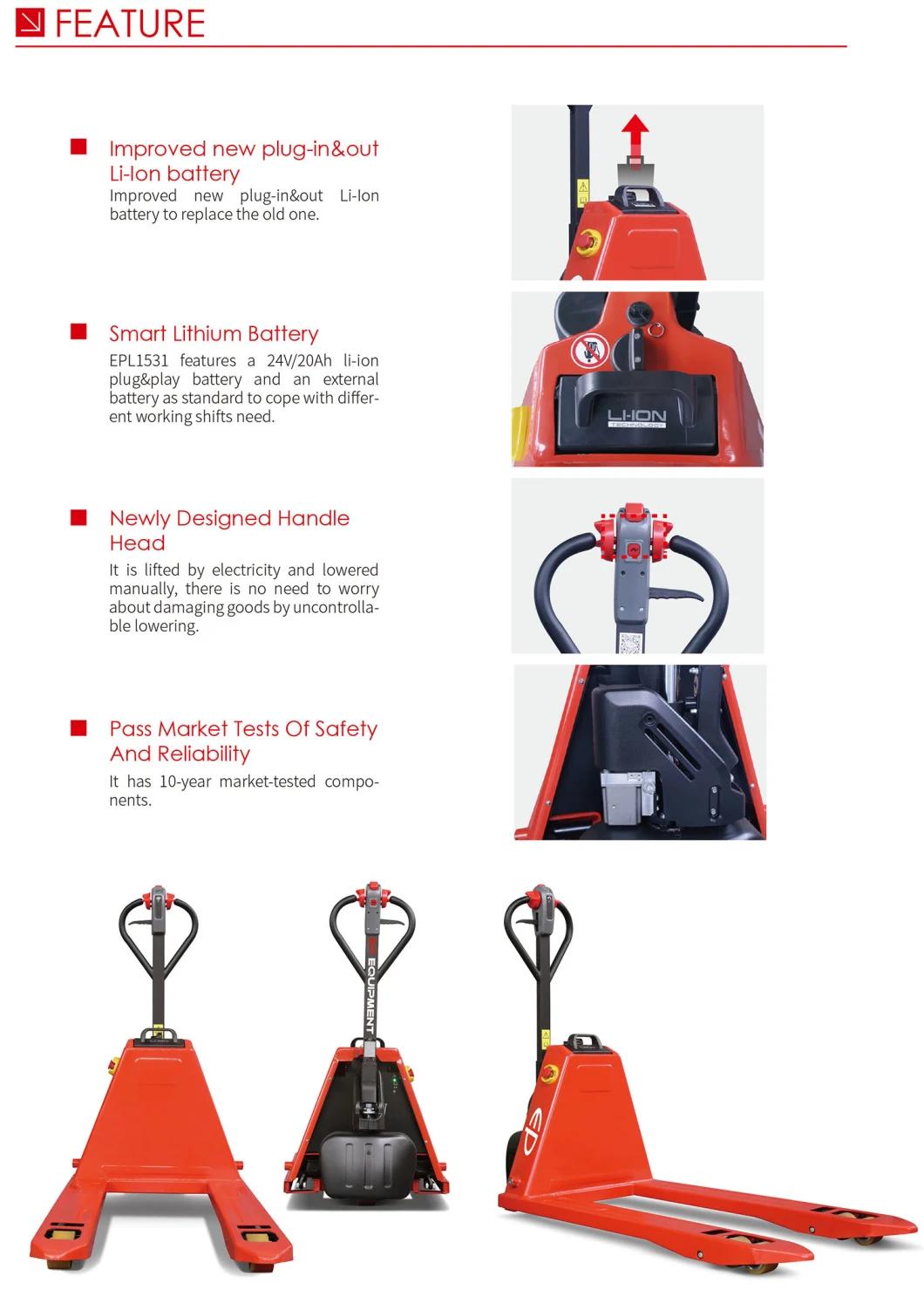 China New Design Ep Epl1531 1.5ton Flexibility Electric Pallet Forklift Truck