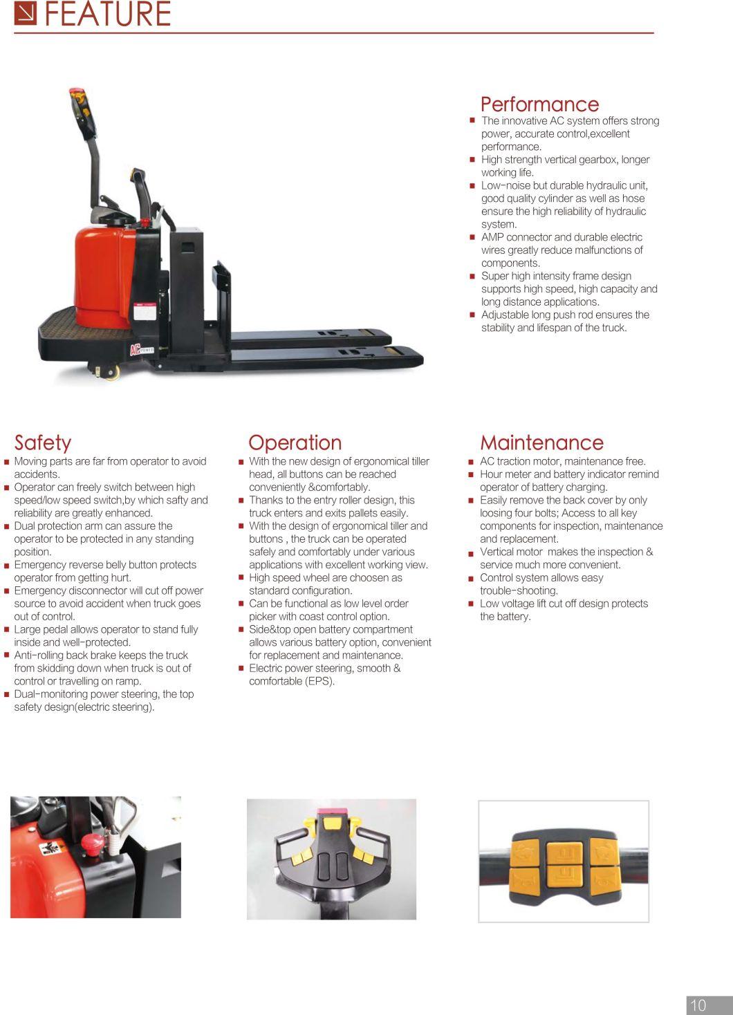 3.5ton 3500kg Electric Pallet Truck with AC Motor and EPS for Hot Sale