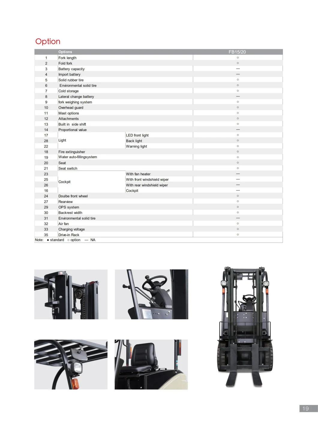 2ton 2.5ton 3ton 5ton Hydraulic Stacker Trucks Capacity Fork Lift Truck Electric Forklift with Four Wheels