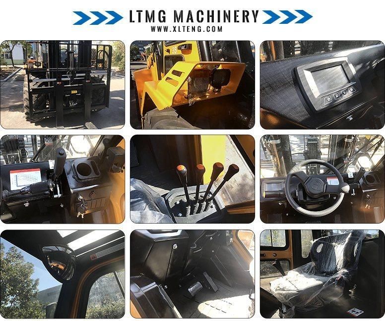 Ltmg 3 Ton 2WD/4WD 3t off Road Rough Terrain Forklift with Enclosed Cabin, Air-Conditioner and Side Shifter
