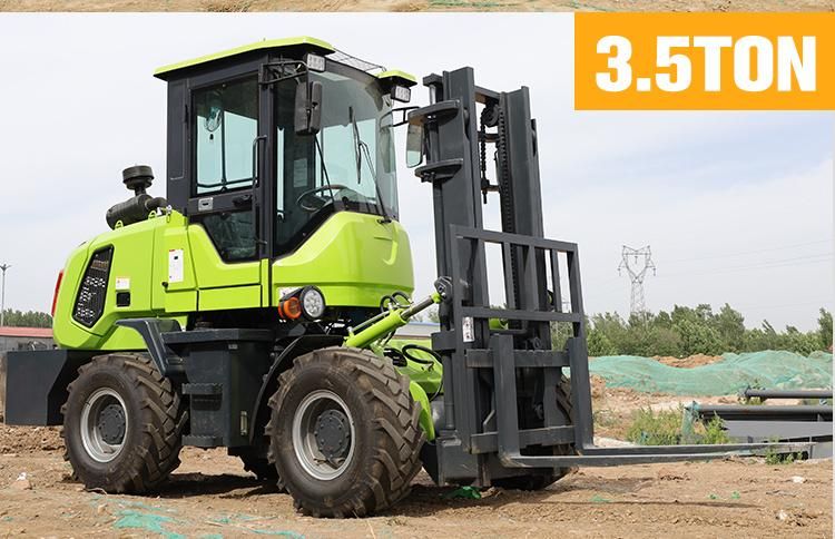 Engineering Machinery Elite 4 Wd 3.5 Tonne Rough Terrain Forklift High Ground Clearance Forklift