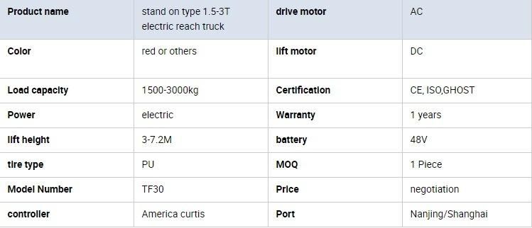 Noelift 1.5ton 6m Electric Reach Truck Price