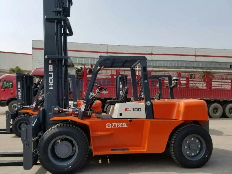 Heli China Top Brand 10 Ton Heavy Duty Diesel Forklift Cpcd100 with Triple 4.8 Meters Mast and Side Shift