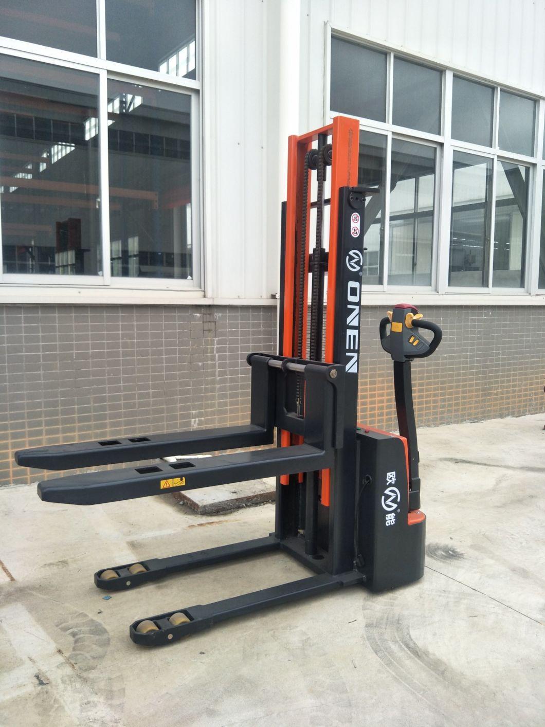 China Factory Widen Version Walking Full Electric Pallet Stacker Forklift Cdd-a OEM/ODM ISO9001, CE, SGS