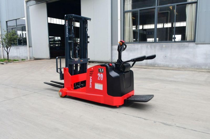 2ton Stand-on Type Electric Reach Stacker Truck Mfa20 Fork Forwardand Backward