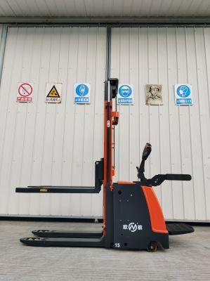 New Adjustable 24V Battery Forklift Electric Double Pallets Handling Stacker