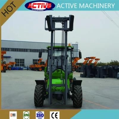 3ton High Quality All Terrain Forklift with 65kw Engine, Air conditioner and Side Shifter for Sale